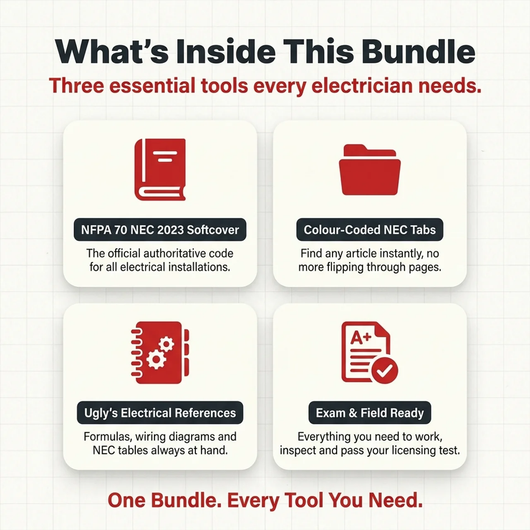 NFPA70 National electrical code -SOFTCOVER 2023 with TABS and Ugly's Electrical References